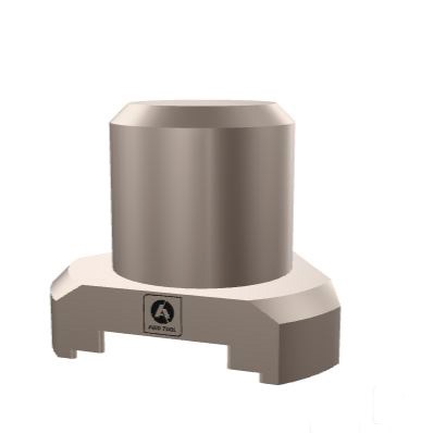 Base cilíndrica corta con salientes de acople.