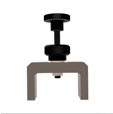 Extractor metálico de dos patas con tornillo superior.