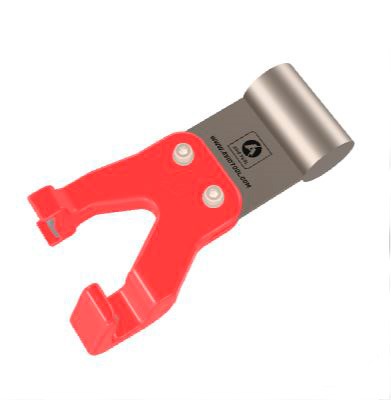 Herramienta de extracción roja para sistemas mecánicos.